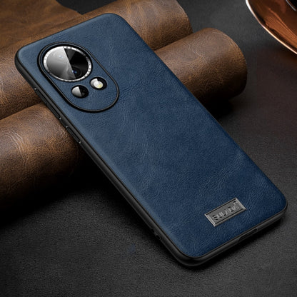 For Huawei nova 12 / nova 13 SULADA Shockproof TPU Hybrid Handmade Leather Phone Case(Blue) by SULADA