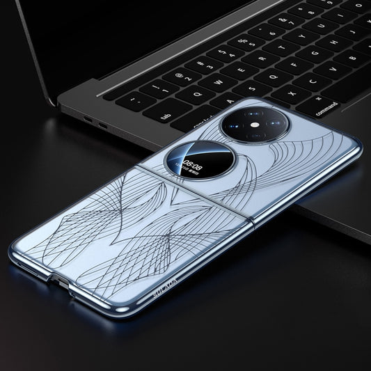 For Huawei Pocket 2 SULADA Electroplated Laser Engraving Texture PC Phone Case(Blue) by SULADA
