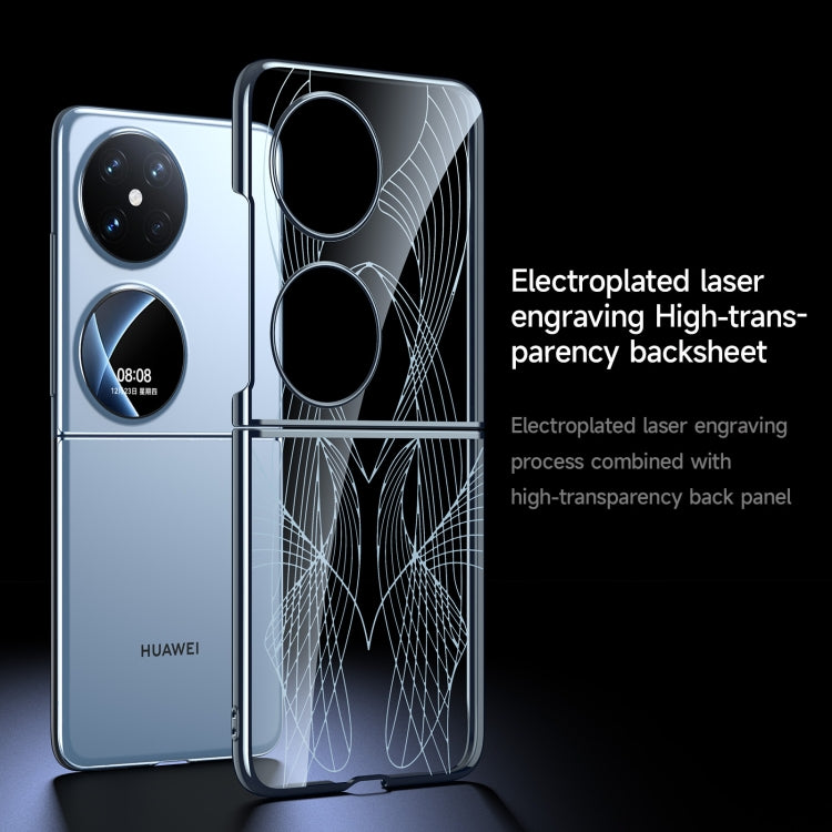 For Huawei Pocket 2 SULADA Electroplated Laser Engraving Texture PC Phone Case(Black) by SULADA