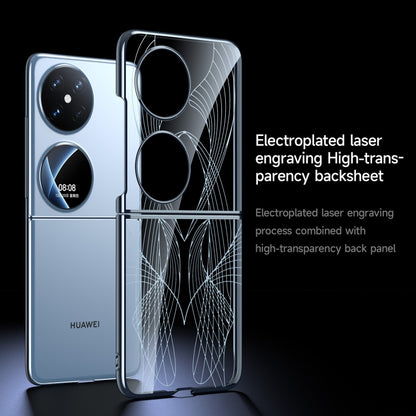 For Huawei P50 Pocket SULADA Electroplated Laser Engraving Texture PC Phone Case(White) by SULADA