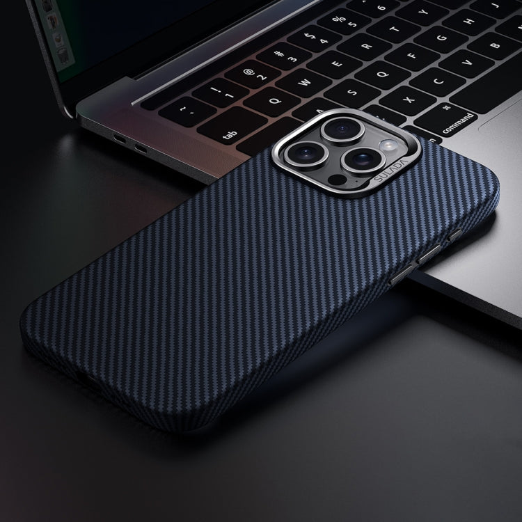 For iPhone 15 Pro Max SULADA 600D Kevlar Texture PC Shockproof Phone Case(Blue) by SULADA