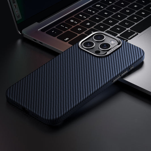 For iPhone 15 Pro SULADA 600D Kevlar Texture PC Shockproof Phone Case(Blue) by SULADA