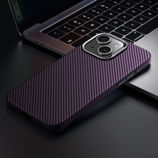 For iPhone 15 SULADA 600D Kevlar Texture PC Shockproof Phone Case(Purple) by SULADA