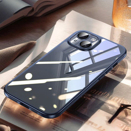 For iPhone 15 SULADA Electroplating Frosted PC + TPU Shockproof Phone Case(Blue) by SULADA