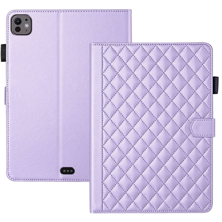 For iPad Pro 11 2025 / 2024 Rhombus Lattice Leather Smart Tablet Case(Purple) by bashfashion
