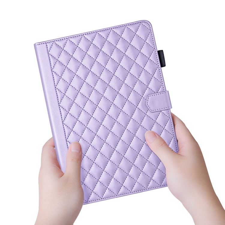 For iPad Pro 11 2025 / 2024 Rhombus Lattice Leather Smart Tablet Case(Purple) by bashfashion