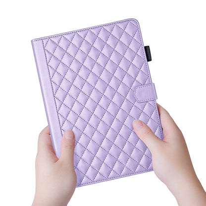 For iPad Pro 11 2025 / 2024 Rhombus Lattice Leather Smart Tablet Case(Purple) by bashfashion