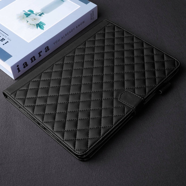 For iPad mini 5 / mini 4 / mini 3 Rhombus Lattice Leather Smart Tablet Case(Black) by bashfashion