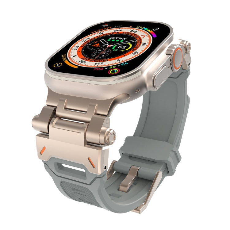 For Apple Watch Ultra 2 49mm Stainless Steel Connector TPU Watch Band(Titanium Grey) by bashfashion