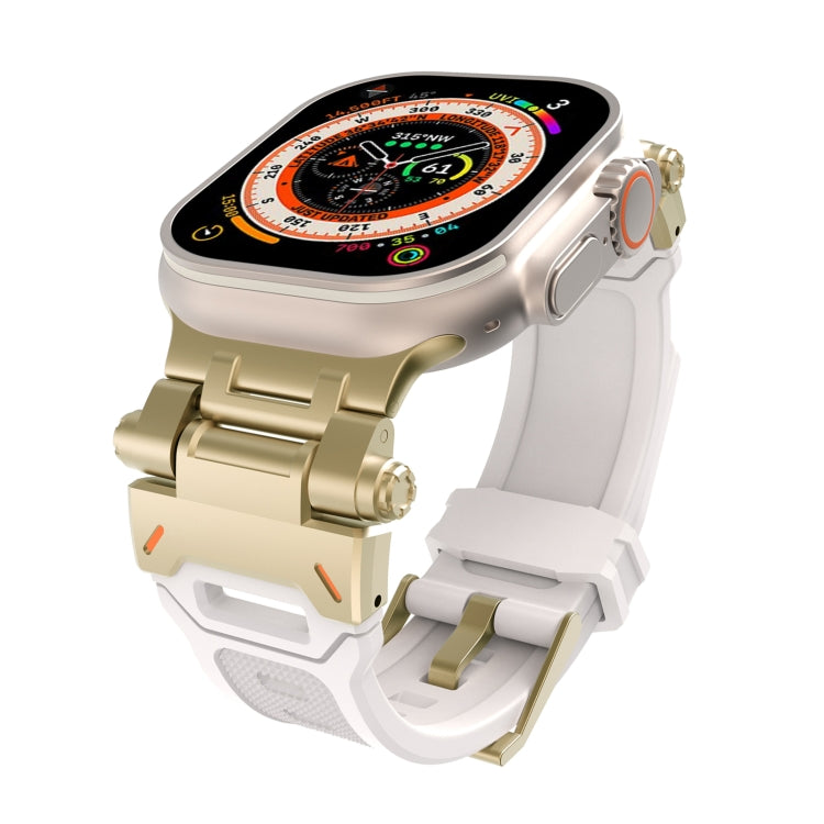 For Apple Watch Ultra 49mm Stainless Steel Connector TPU Watch Band(Gold Starlight) by bashfashion