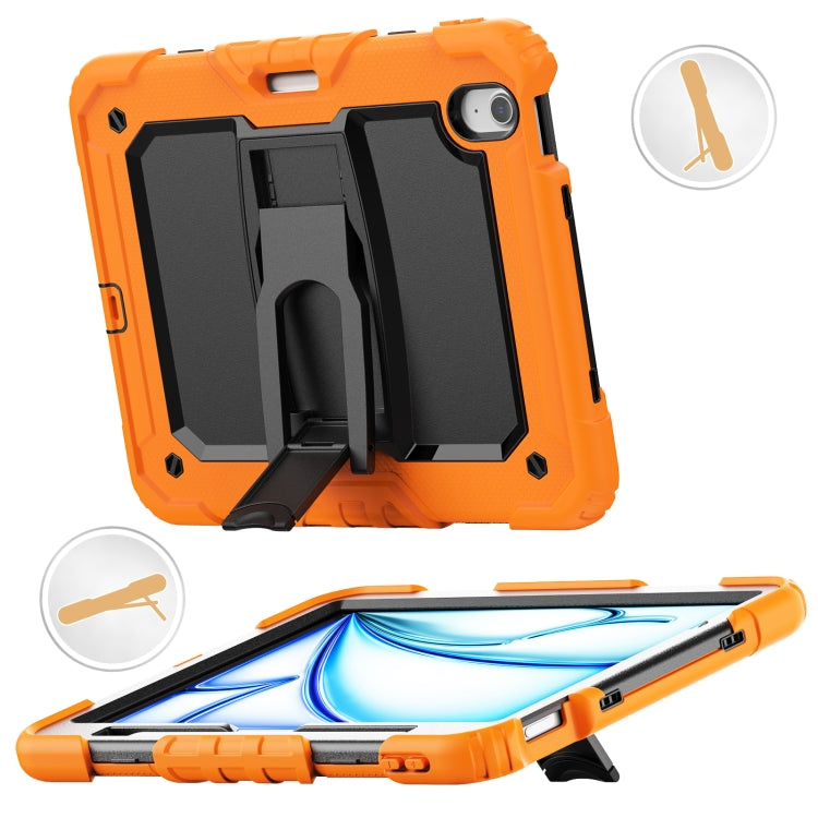 For iPad Air 11 2025 / 2024 Silicone Hydric PC Tablet Case with Shoulder Strap & Holder(Orange) by bashfashion