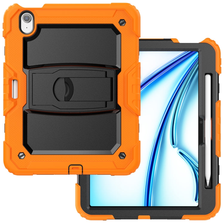 For iPad Air 11 2025 / 2024 Silicone Hydric PC Tablet Case with Shoulder Strap & Holder(Orange) by bashfashion