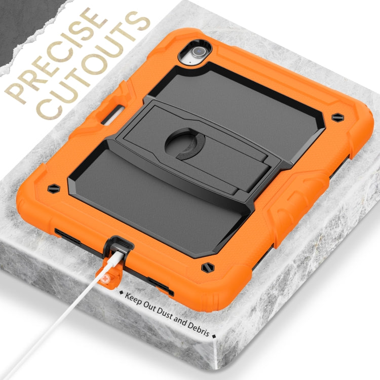 For iPad Air 11 2025 / 2024 Silicone Hydric PC Tablet Case with Shoulder Strap & Holder(Orange) by bashfashion