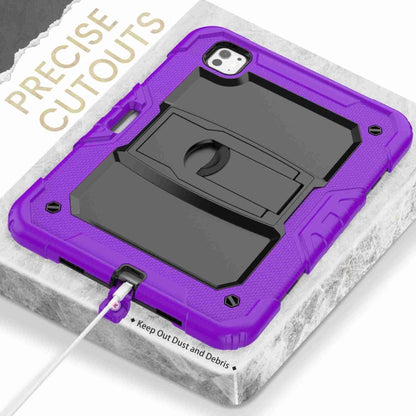 For iPad Pro 11 2025 / 2024 Silicone Hydric PC Tablet Case with Shoulder Strap & Holder(Purple) by bashfashion