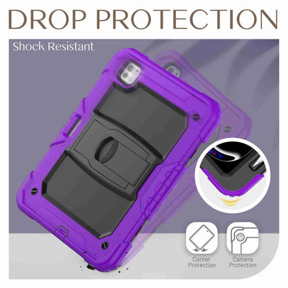 For iPad Pro 11 2025 / 2024 Silicone Hydric PC Tablet Case with Shoulder Strap & Holder(Purple) by bashfashion