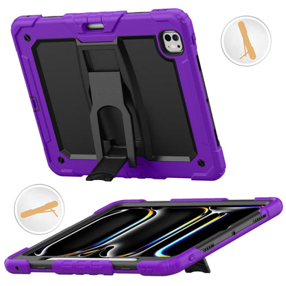 For iPad Pro 13 2025 / 2024 Silicone Hydric PC Tablet Case with Shoulder Strap & Holder(Purple) by bashfashion