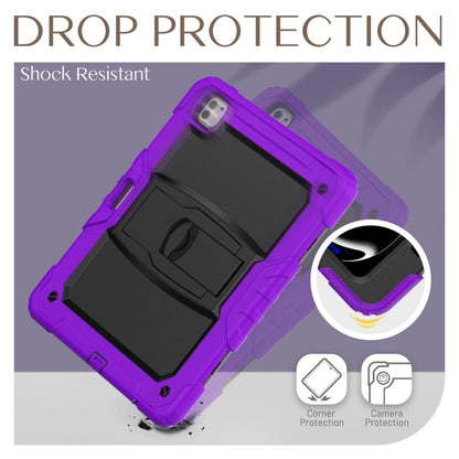 For iPad Pro 13 2025 / 2024 Silicone Hydric PC Tablet Case with Shoulder Strap & Holder(Purple) by bashfashion