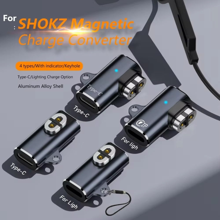 For Shokz Bone Conduction Bluetooth Earphone Charging Conversion Adapter, Interface:Type-C Side Bend by bashfashion