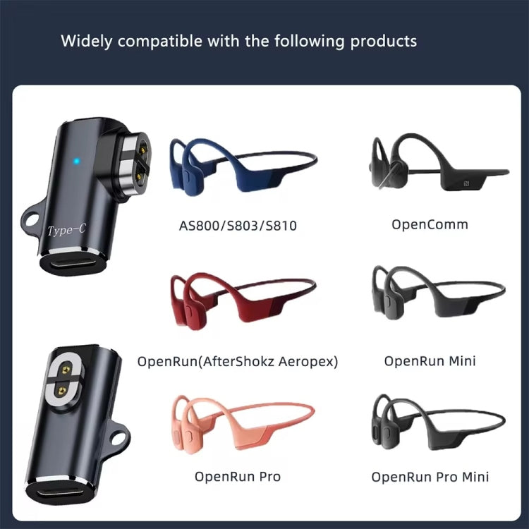 For Shokz Bone Conduction Bluetooth Earphone Charging Conversion Adapter, Interface:8 Pin Elbow by bashfashion