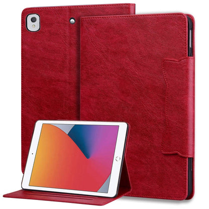 For iPad 9 10.2 2021 / 8 2020 / 7 2019 Cat Buckle Leather Smart Tablet Case(Red) by bashfashion
