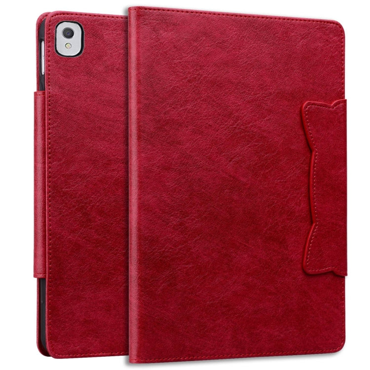 For iPad 9 10.2 2021 / 8 2020 / 7 2019 Cat Buckle Leather Smart Tablet Case(Red) by bashfashion