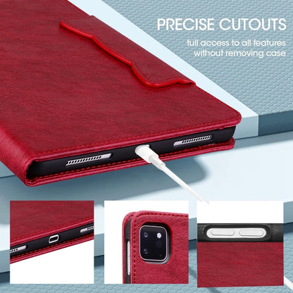 For iPad 9 10.2 2021 / 8 2020 / 7 2019 Cat Buckle Leather Smart Tablet Case(Red) by bashfashion