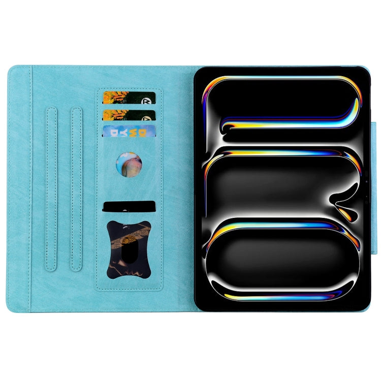 For iPad 2025 / 2022 Cat Buckle Leather Smart Tablet Case(Sky Blue) by bashfashion