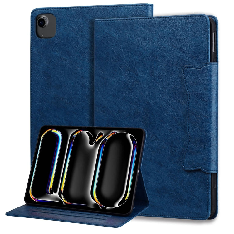 For iPad Air 11 2025 / 2024 / Air 5 / Air 4 Cat Buckle Leather Smart Tablet Case(Royal Blue) by bashfashion