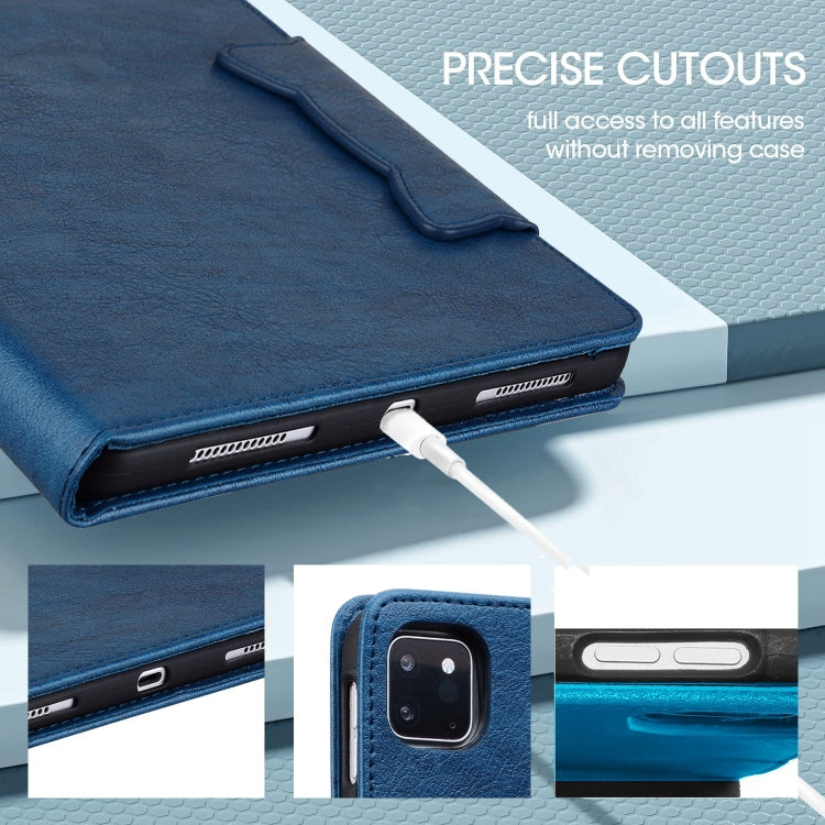 For iPad Air 11 2025 / 2024 / Air 5 / Air 4 Cat Buckle Leather Smart Tablet Case(Royal Blue) by bashfashion