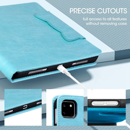 For iPad Pro 11 2022 / 2021 / 2020 / 2018 Cat Buckle Leather Smart Tablet Case(Sky Blue) by bashfashion
