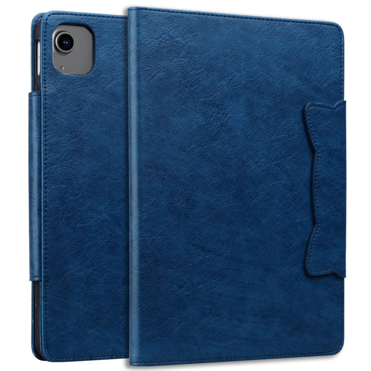 For iPad Air 13 2025 / 2024 Cat Buckle Leather Smart Tablet Case(Royal Blue) by bashfashion