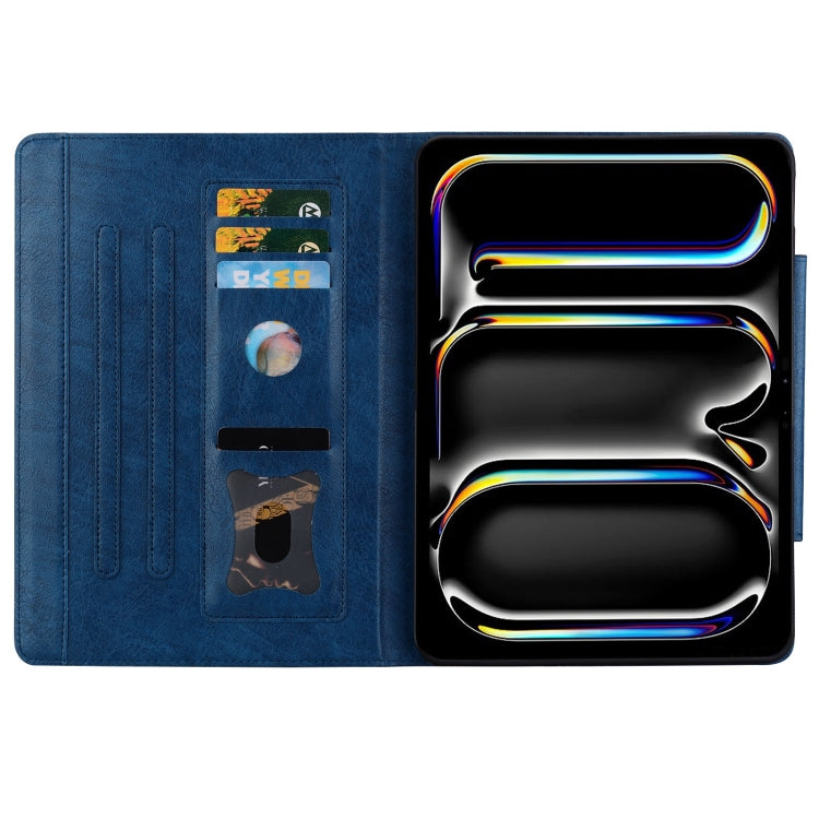 For iPad Air 13 2025 / 2024 Cat Buckle Leather Smart Tablet Case(Royal Blue) by bashfashion