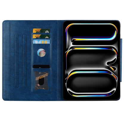 For iPad Air 13 2025 / 2024 Cat Buckle Leather Smart Tablet Case(Royal Blue) by bashfashion