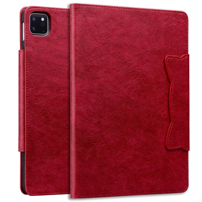 For iPad Pro 13 2025 / 2024 Cat Buckle Leather Smart Tablet Case(Red) by bashfashion