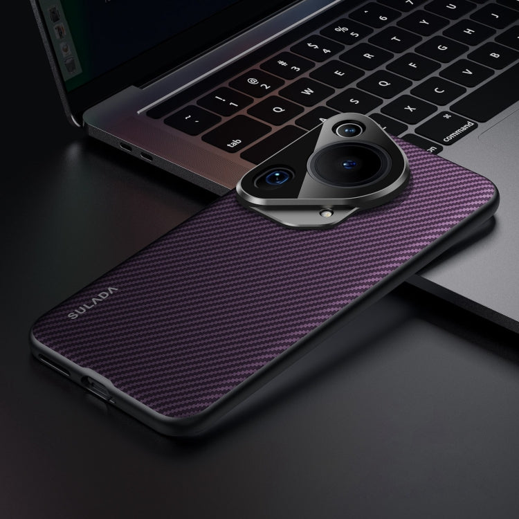 For Huawei Pura 70 Ultra SULADA 600D Kevlar Texture PC Shockproof Phone Case(Purple) by SULADA