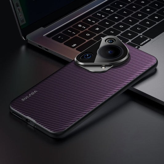 For Huawei Pura 70 Ultra SULADA 600D Kevlar Texture PC Shockproof Phone Case(Purple) by SULADA