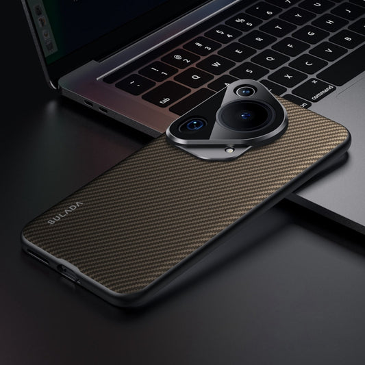 For Huawei Pura 70 Ultra SULADA 600D Kevlar Texture PC Shockproof Phone Case(Brown) by SULADA