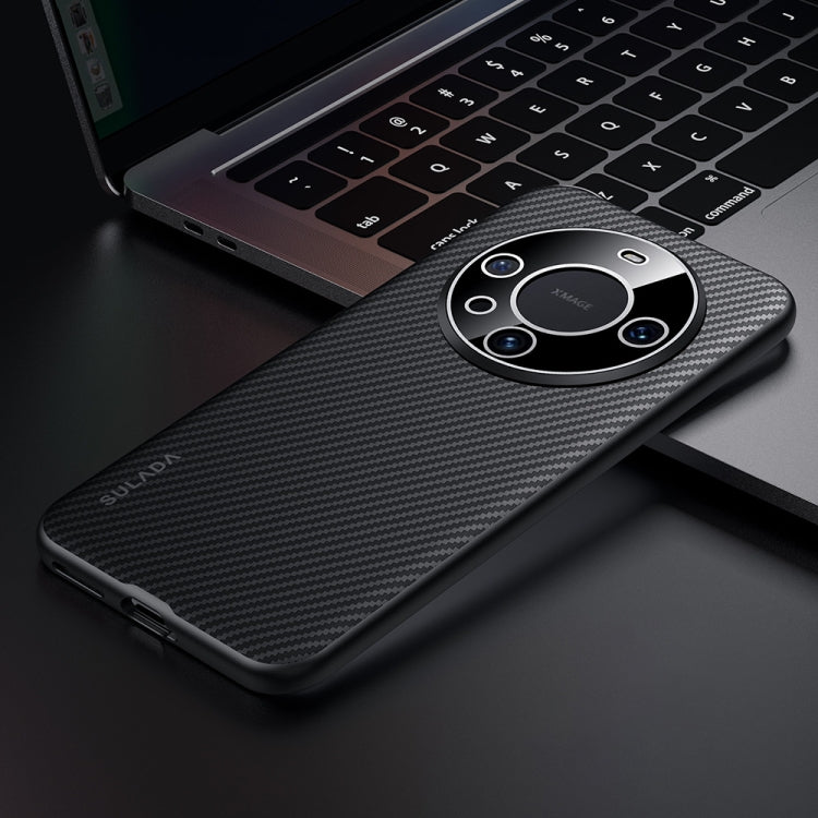 For Huawei Mate 60 Pro SULADA 600D Kevlar Texture PC Shockproof Phone Case(Black) by SULADA