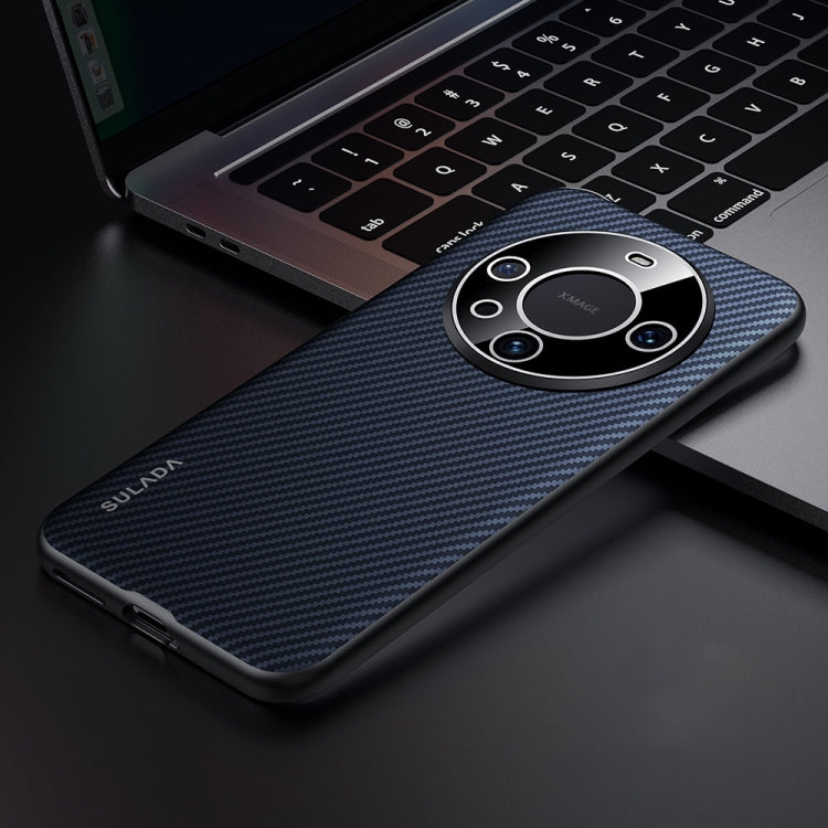 For Huawei Mate 60 Pro SULADA 600D Kevlar Texture PC Shockproof Phone Case(Blue) by SULADA