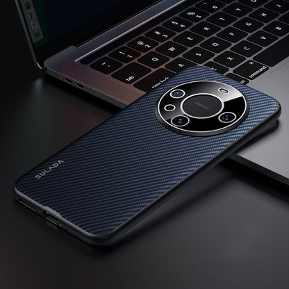 For Huawei Mate 60 Pro SULADA 600D Kevlar Texture PC Shockproof Phone Case(Blue) by SULADA