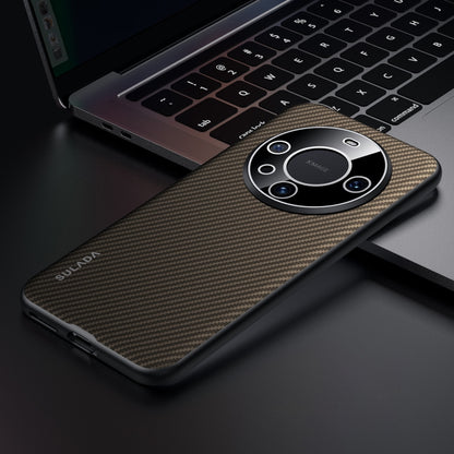 For Huawei Mate 60 Pro SULADA 600D Kevlar Texture PC Shockproof Phone Case(Brown) by SULADA