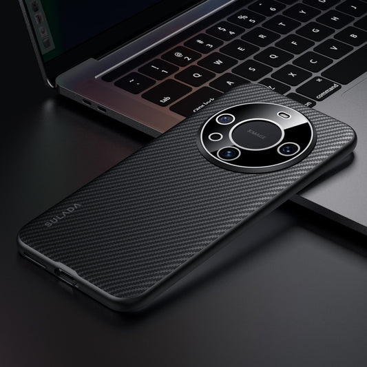 For Huawei Mate 60 SULADA 600D Kevlar Texture PC Shockproof Phone Case(Black) by SULADA