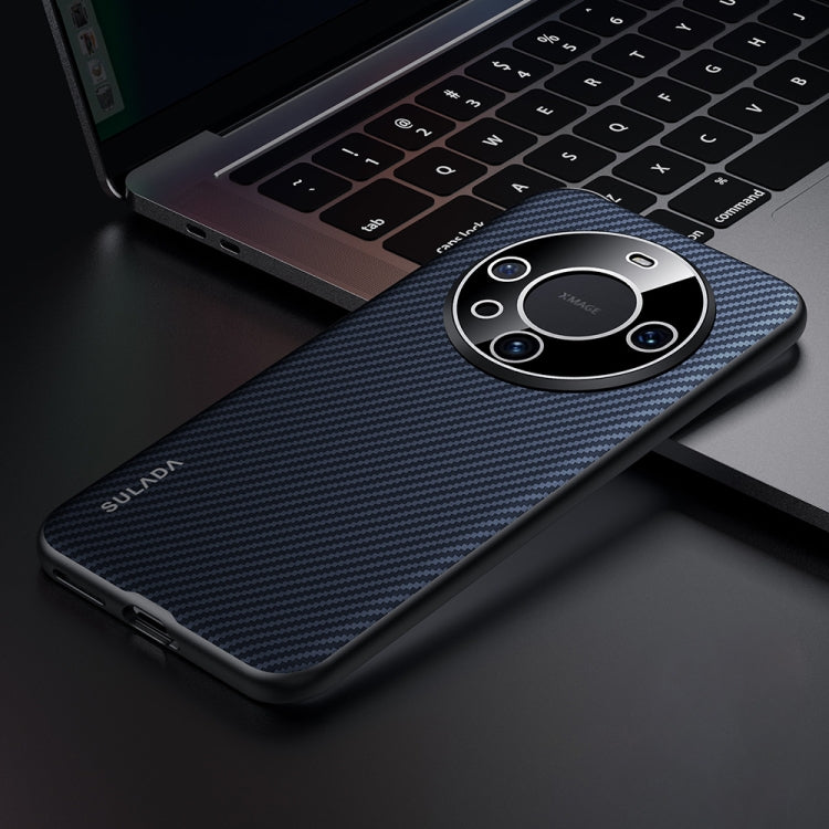 For Huawei Mate 60 SULADA 600D Kevlar Texture PC Shockproof Phone Case(Blue) by SULADA