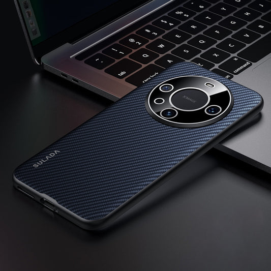 For Huawei Mate 60 SULADA 600D Kevlar Texture PC Shockproof Phone Case(Blue) by SULADA