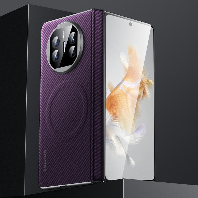 For Huawei Mate X3 SULADA 600D Kevlar Texture PC Shockproof Phone Case(Purple) by SULADA