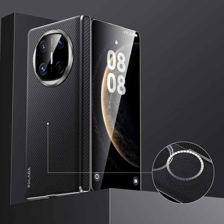 For Huawei Mate X6 SULADA 600D Kevlar Texture PC Shockproof Phone Case(Black) by SULADA