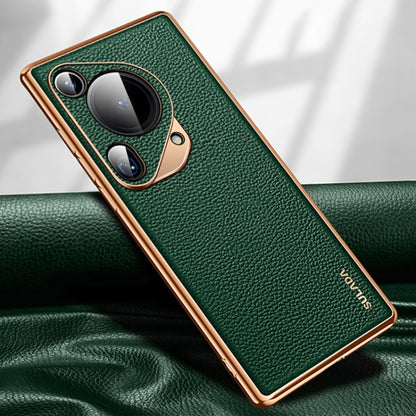 For Huawei Pura 70 Ultra SULADA TPU + Litchi Texture Leather Phone Case(Green) by SULADA