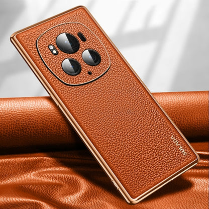 For Honor Magic6 Pro SULADA TPU + Litchi Texture Leather Phone Case(Orange) by SULADA