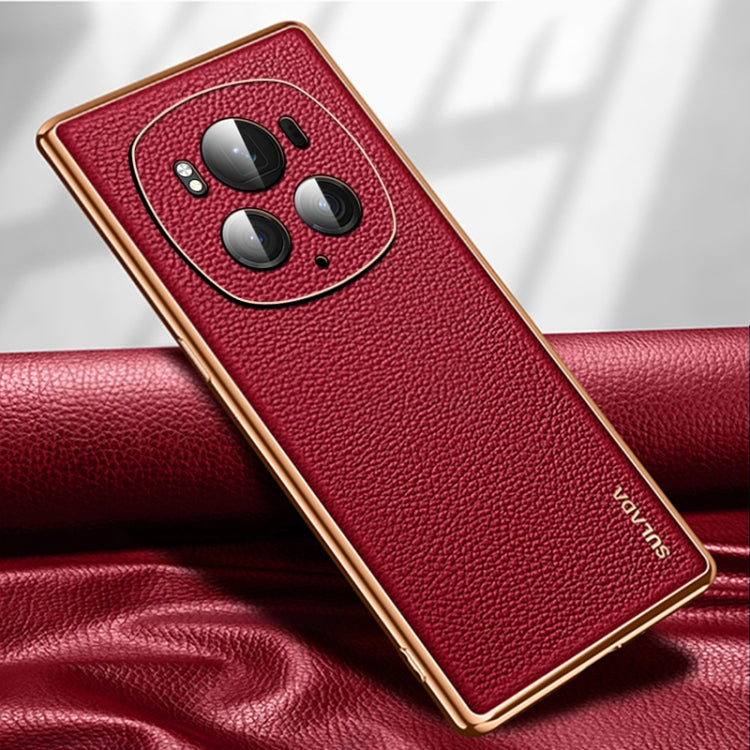 For Honor Magic6 Pro SULADA TPU + Litchi Texture Leather Phone Case(Red) by SULADA