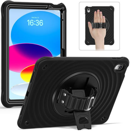 For iPad 2025 / 2022 Rotation Holder Silicone Hybrid PC Tablet Case(Black) by bashfashion